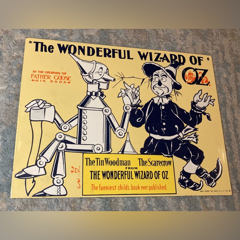Wizard of Oz Advertising Sign Porcelain Enamel on Metal Ande Rooney  7.5”x10”